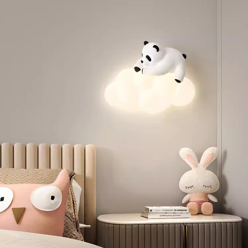 Baby Nursery Knobs - Cute Children's Room Panda Wall Lamps