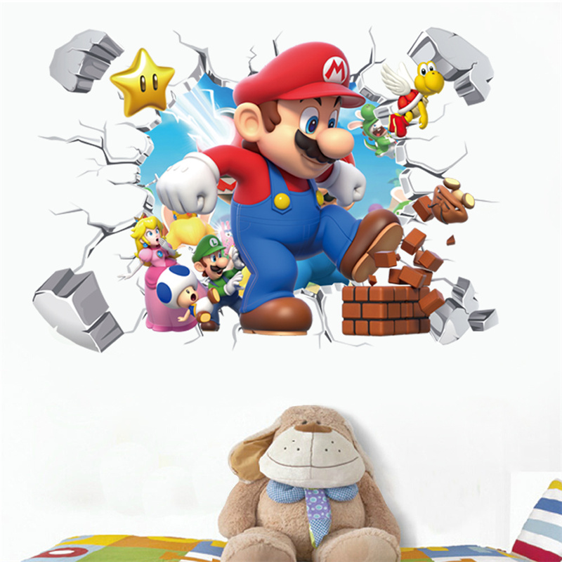 Baby Nursery Vinyl - 3D Cartoon Anime Game Characters Wall