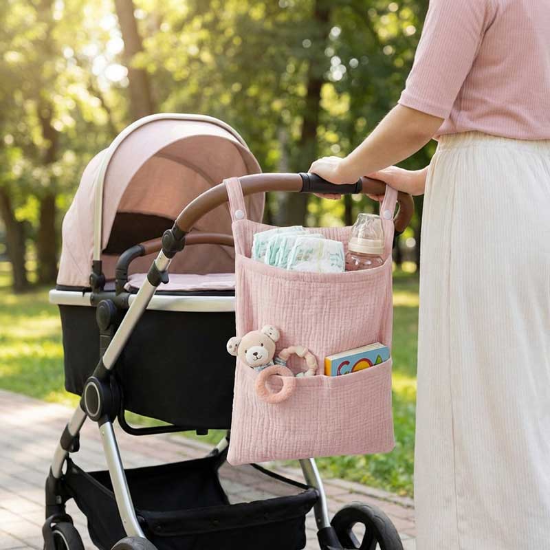 Baby Nursery Bags - Pure Cotton Baby Stroller Hanging Bag