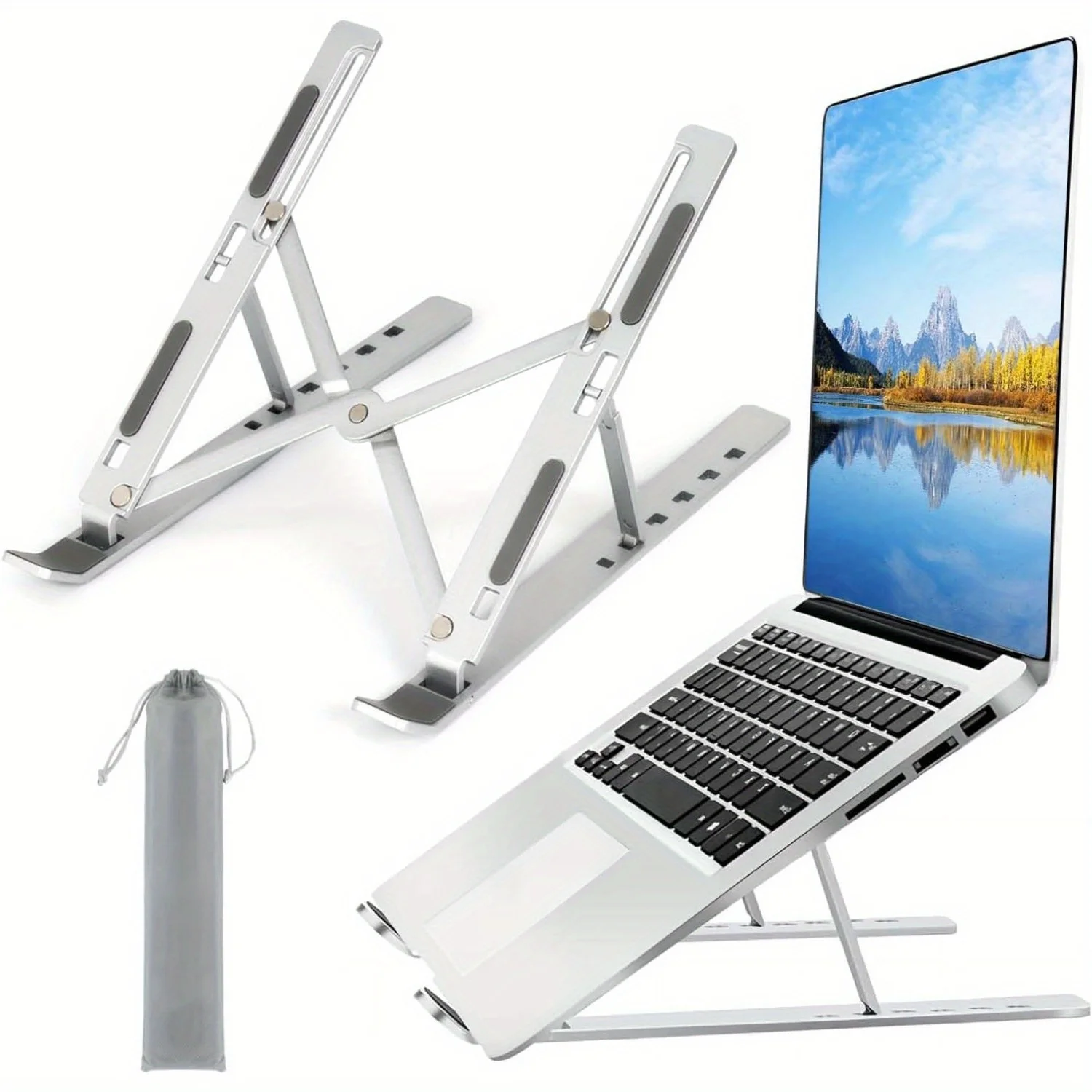 Growth Chart Ruler - Adjustable Aluminum Laptop Stand - 6-Level