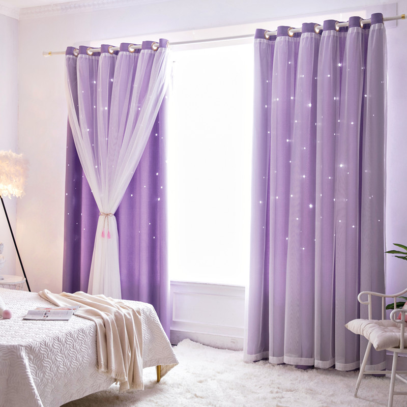 Blackout Curtain Nursery - Free Customization Kids Curtain Hollow-Out Stars