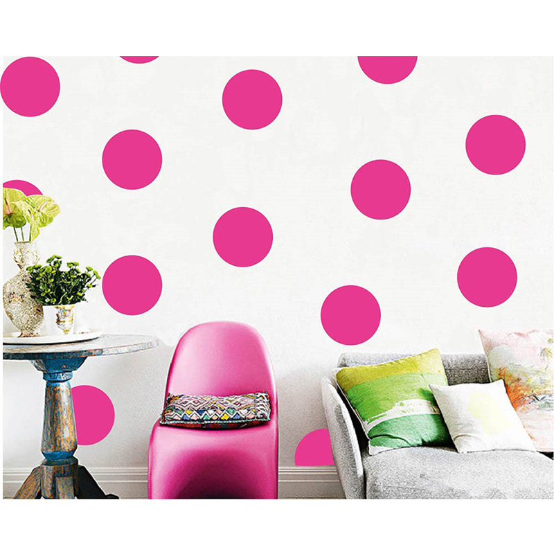 Baby Nursery Yellow - Shiny Rose Yellow Polka Dots Wall