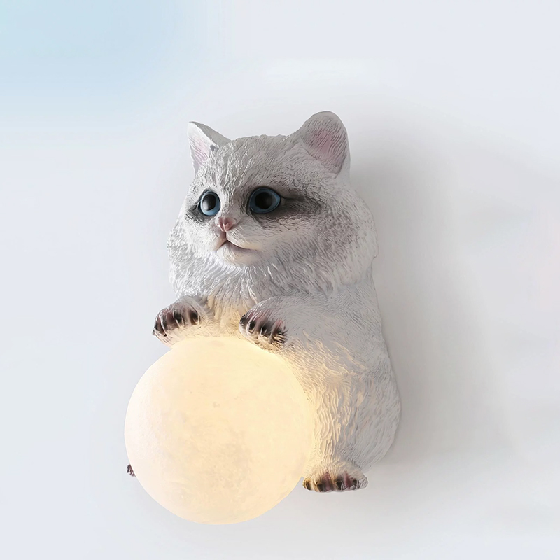 Baby Nursery Knobs - Muppet Cat Moon Wall Lamps Children's