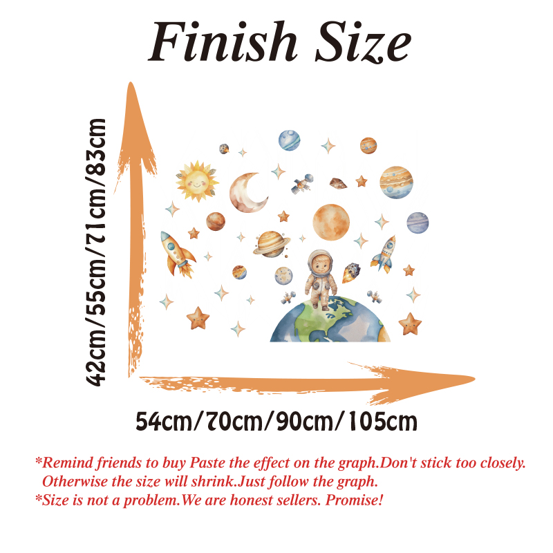 Large Space & Galaxy Rocket As - Baby Nursery Vinyl 评论和价格