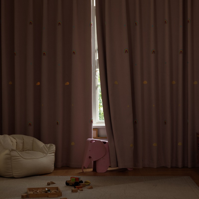 Colorful Rainbow Chenille Chil - Blackout Curtain Nursery 评论和价格