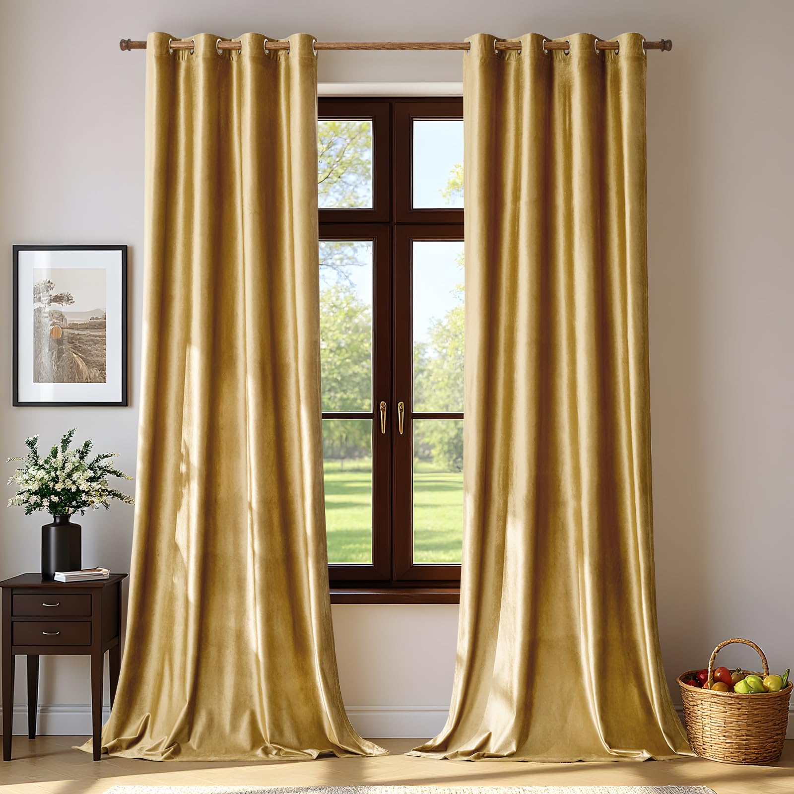 Gold Velvet Curtains for Livin - Blackout Curtain Nursery 评论和价格