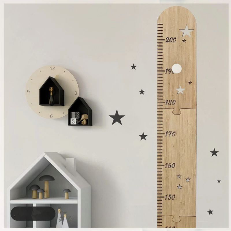 5 Sheets Nordic Wooden Kids He - Growth Chart Ruler 评论和价格