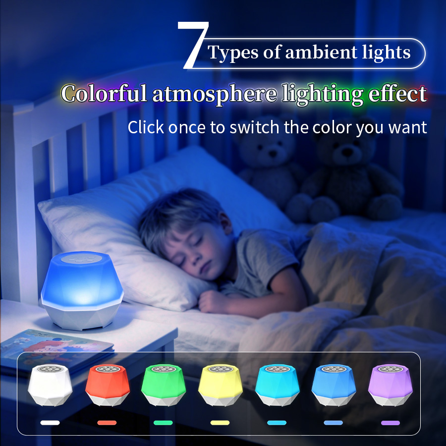 7 Colors White Noise function  - Baby Nursery Night Light 评论和价格