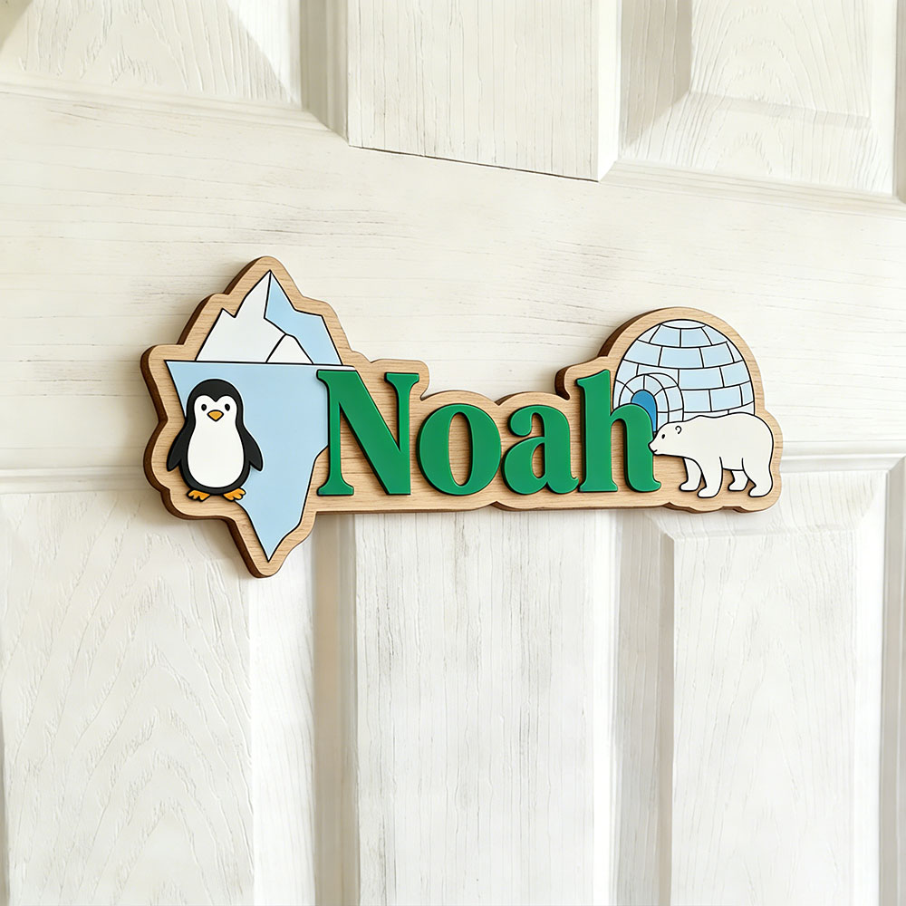 Arctic Penguin & Polar Bear Cu - Baby Nursery Name 评论和价格
