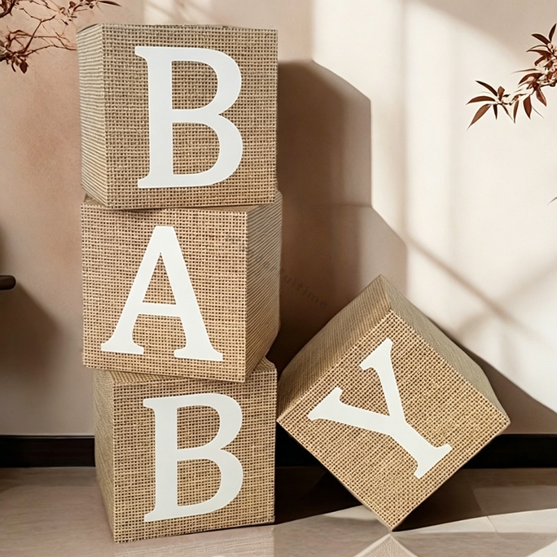 Set of 4 Burlap Print BABY Let - Baby Nursery Sets 评论和价格