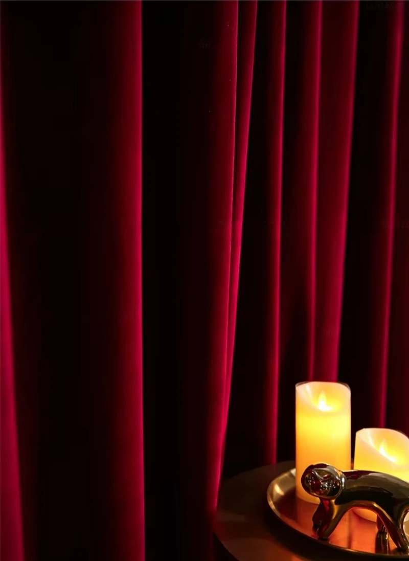 Nordic Modern Burgundy Red Lux - Blackout Curtain Nursery 评论和价格