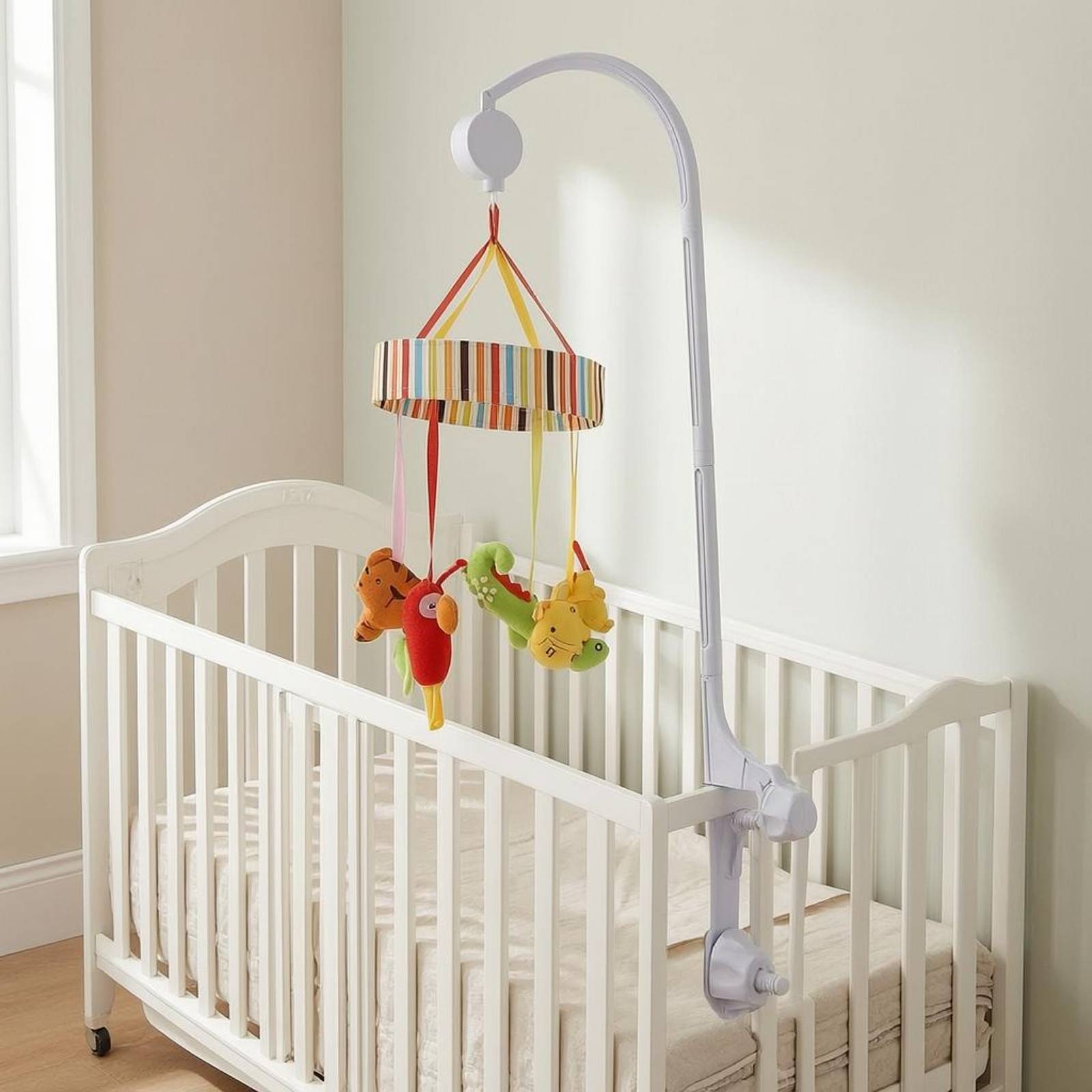 Baby Crib Mobile Stand White C - Baby Nursery Decorations 评论和价格