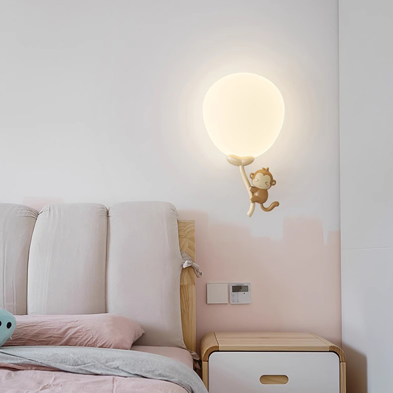 Cute Balloon Monkey Bear Lamp  - Baby Nursery Knobs 评论和价格