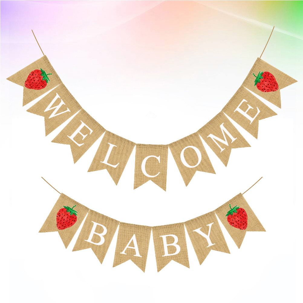 Baby Shower Linen Banner Straw - Baby Nursery Garland 评论和价格