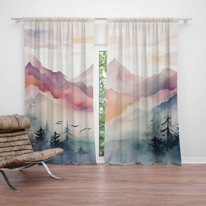 Mountain Forest Nursery Curtai - Baby Nursery Blackout Curtains 评论和价格
