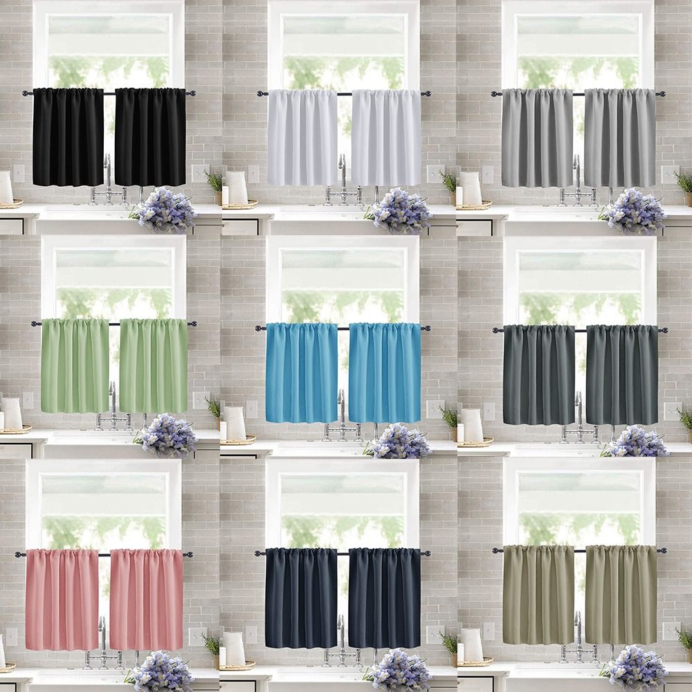 Pure Color Short Tier Curtains - Blackout Curtain Nursery 评论和价格