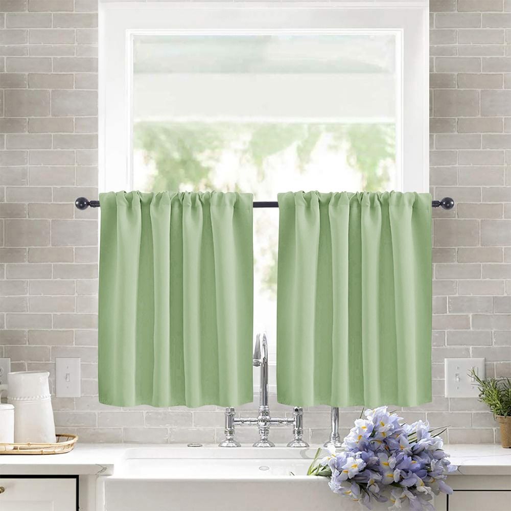 Pure Color Short Tier Curtains - Blackout Curtain Nursery 评论和价格