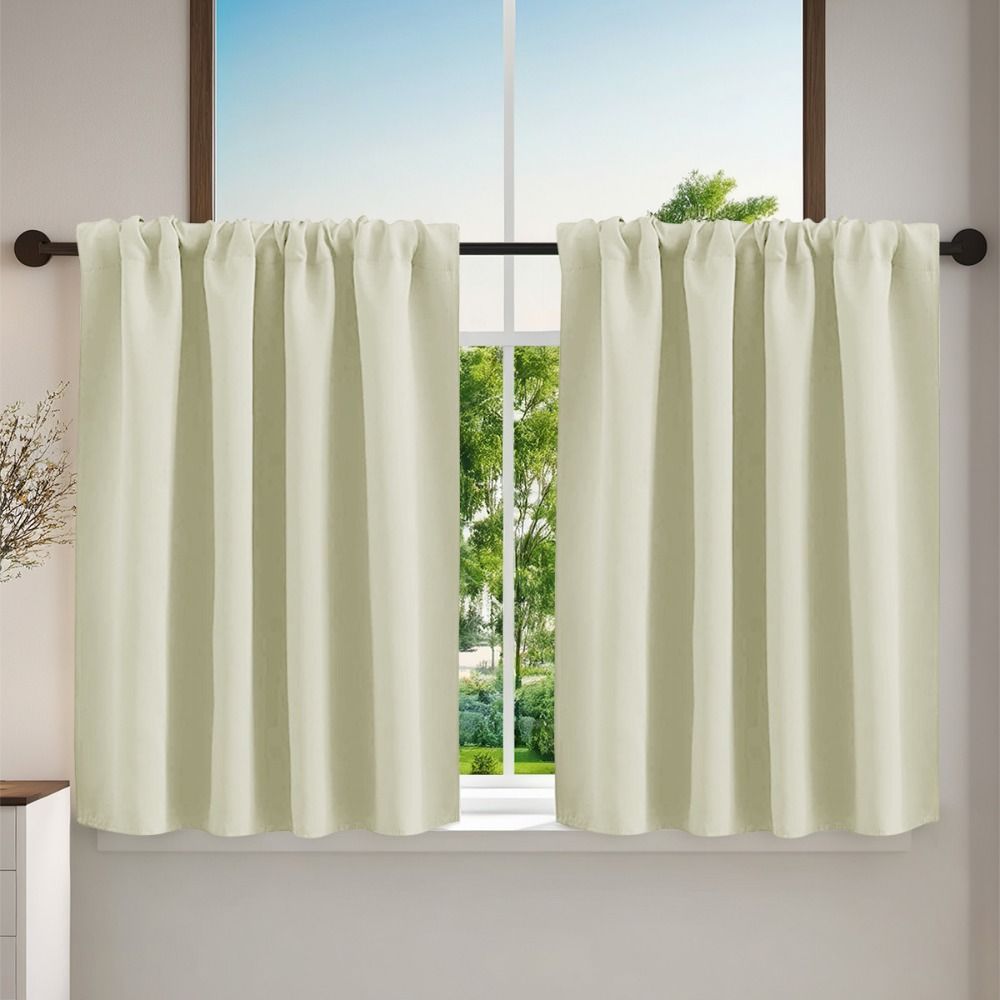 Pure Color Short Tier Curtains - Blackout Curtain Nursery 评论和价格