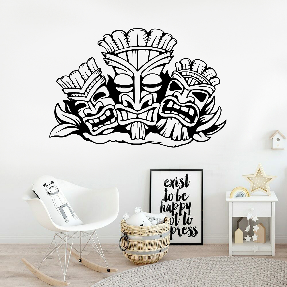 Hawaiian Totem Wall Sticker Al - Baby Nursery Vinyl 评论和价格