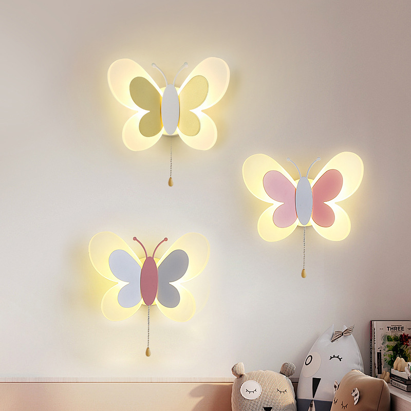 Cartoon Cute Blue Pink Butterf - Baby Nursery Knobs 评论和价格