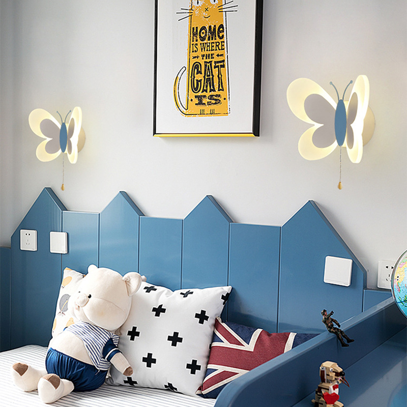 Cartoon Cute Blue Pink Butterf - Baby Nursery Knobs 评论和价格