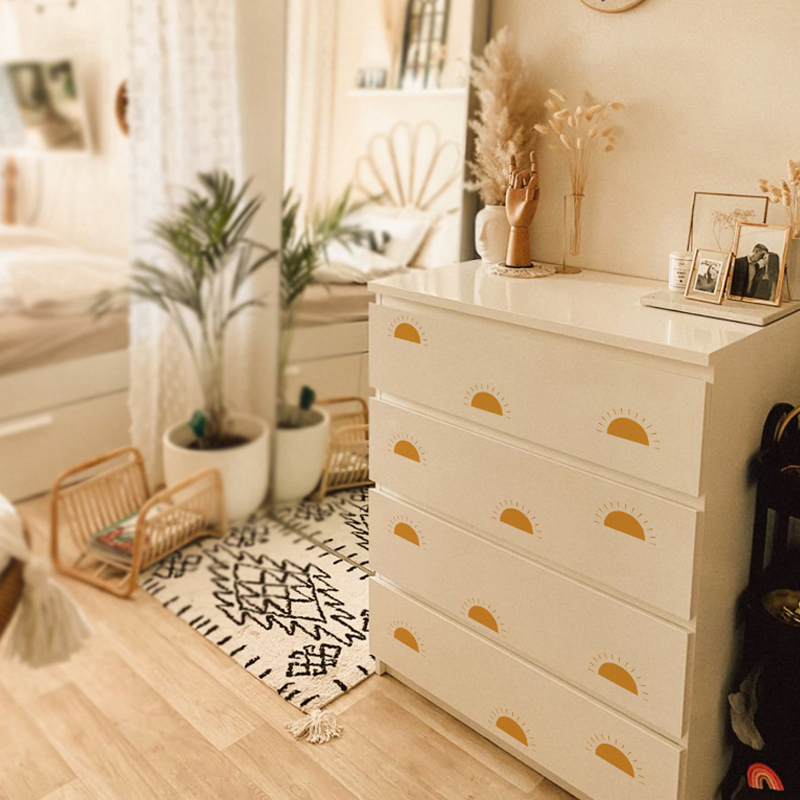 Boho Yellow Orange Half Sun Wa - Baby Nursery Yellow 评论和价格
