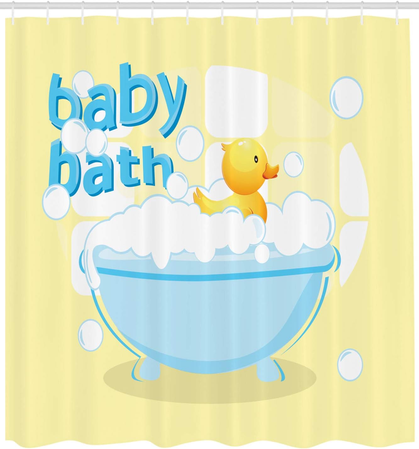 Yellow Baby Bath Shower Curtai - Baby Nursery Yellow 评论和价格