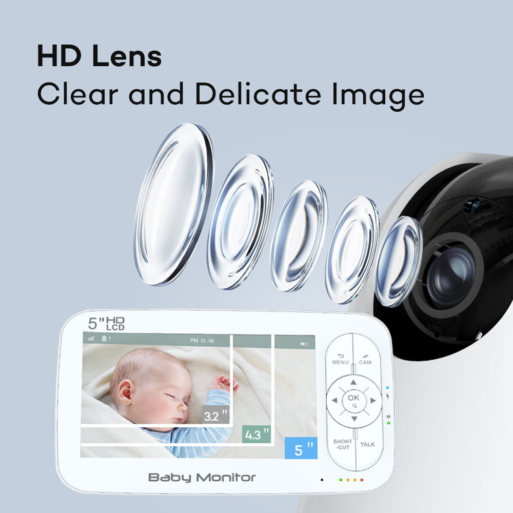 5Inch 2MP 1080P  APP Remote Co - Wearable Baby Monitor 评论和价格