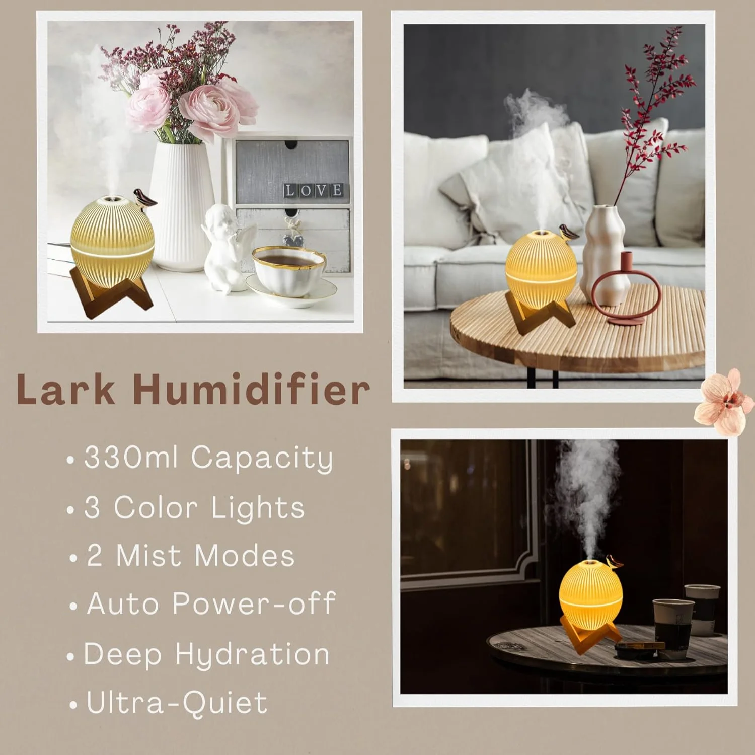 Cool Mist Mini Humidifier. Cut - Baby Nursery Yellow 评论和价格