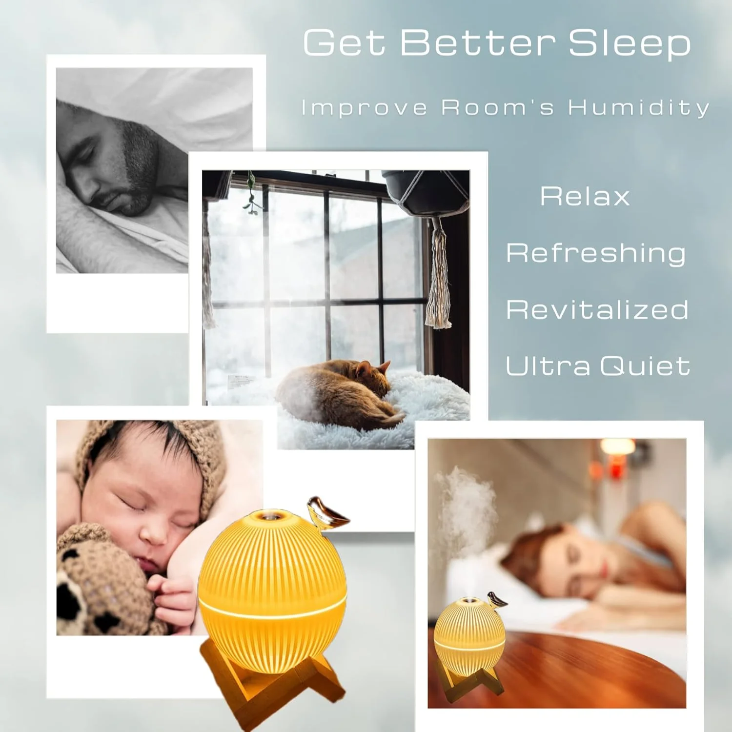 Cool Mist Mini Humidifier. Cut - Baby Nursery Yellow 评论和价格