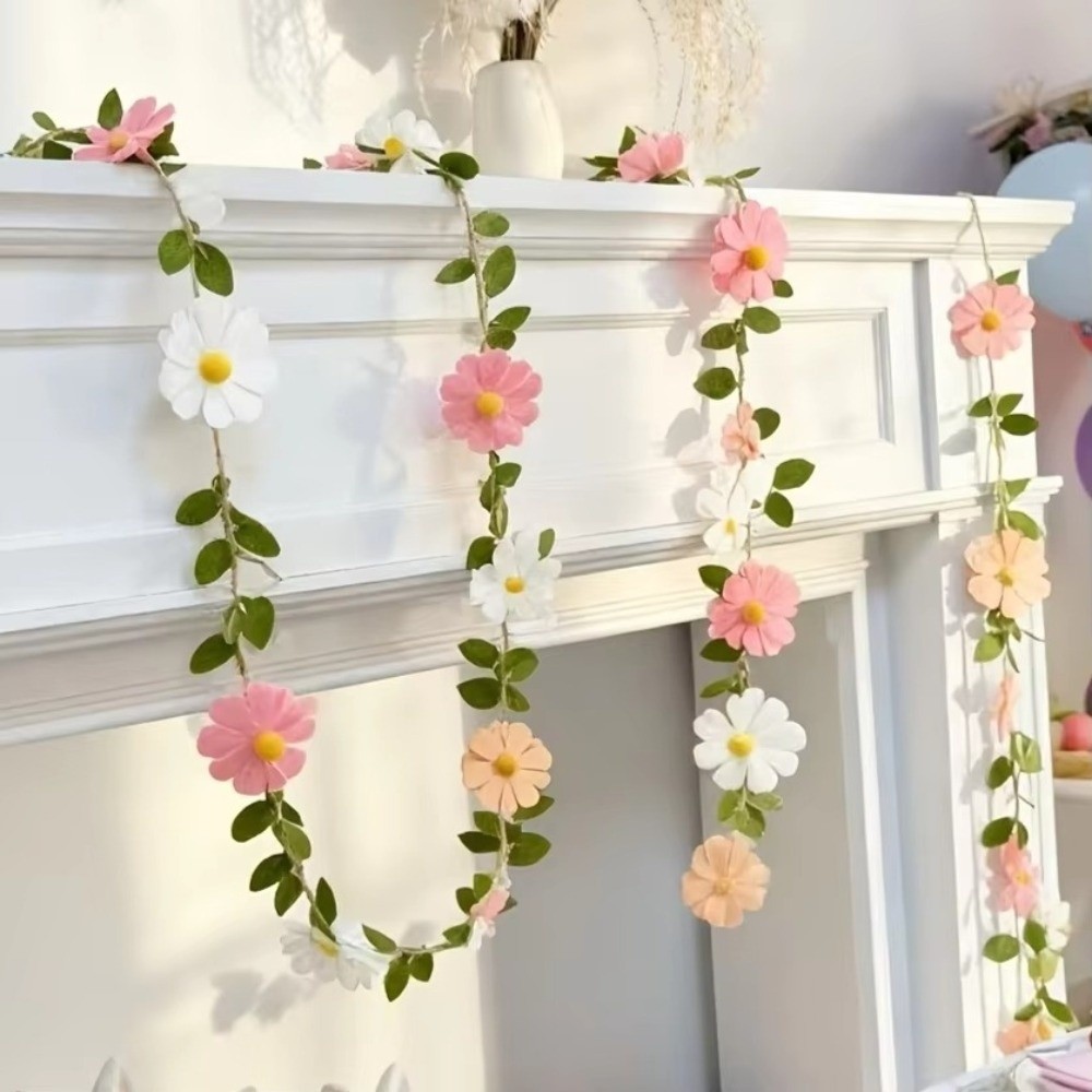 200CM Felt Daisy Banner Daisy  - Baby Nursery Garland 评论和价格