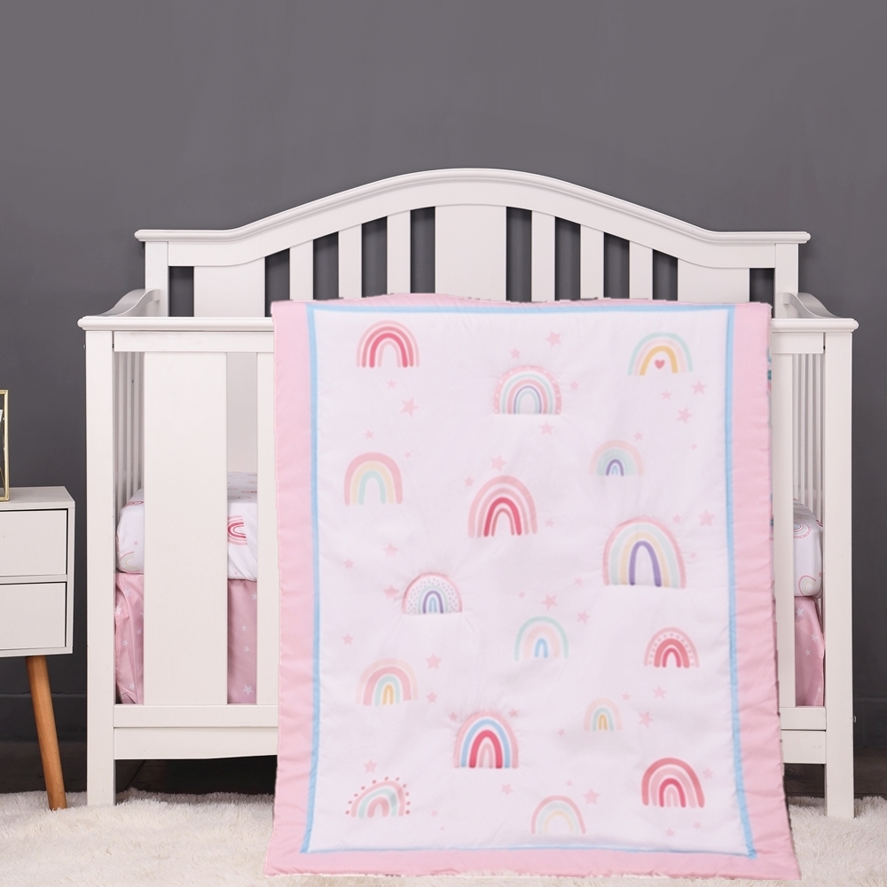 3Pcs Rainbow Baby Infant Crib  - Baby Nursery Sets 评论和价格