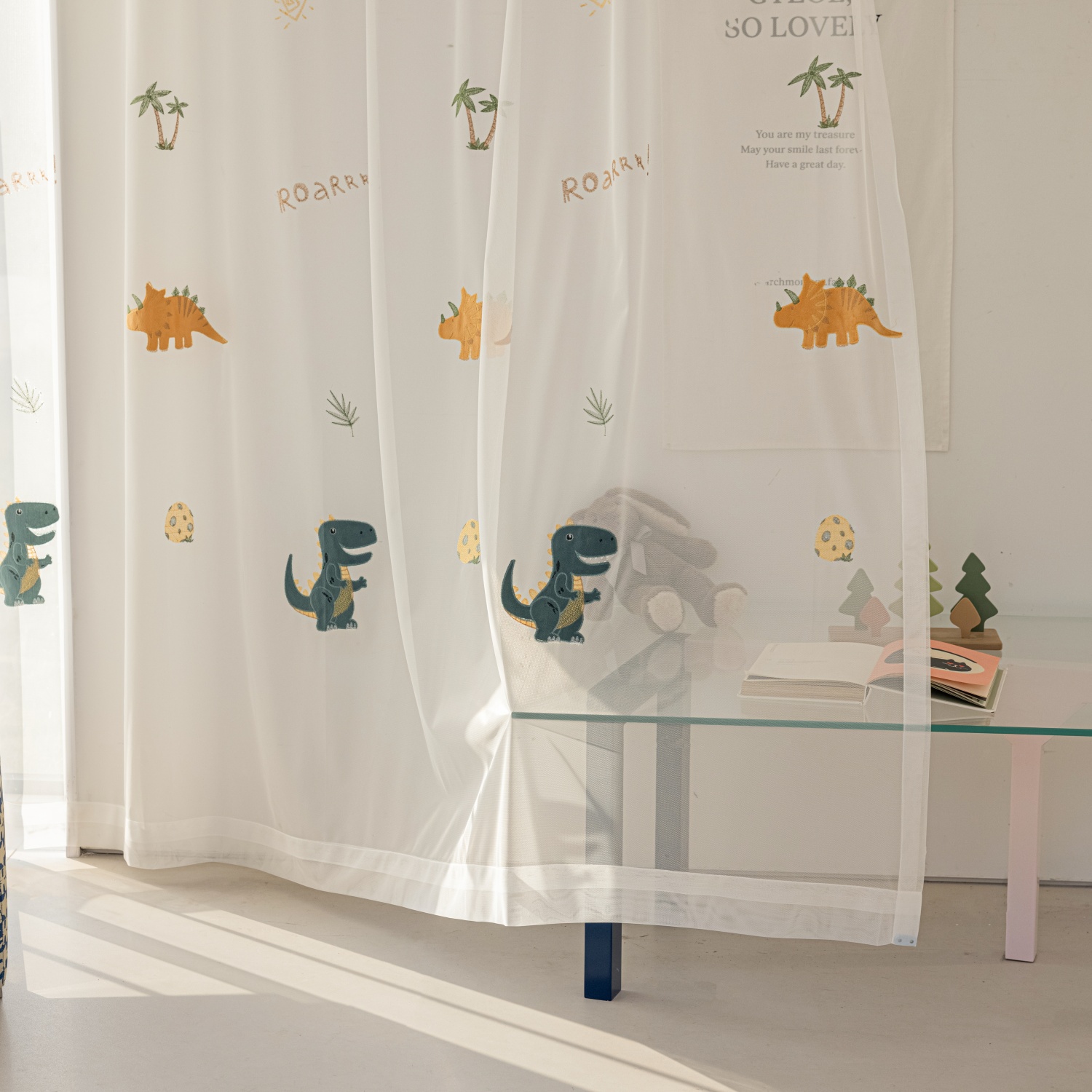 Blue Cartoon Dinosaur Kids Bla - Blackout Curtain Nursery 评论和价格