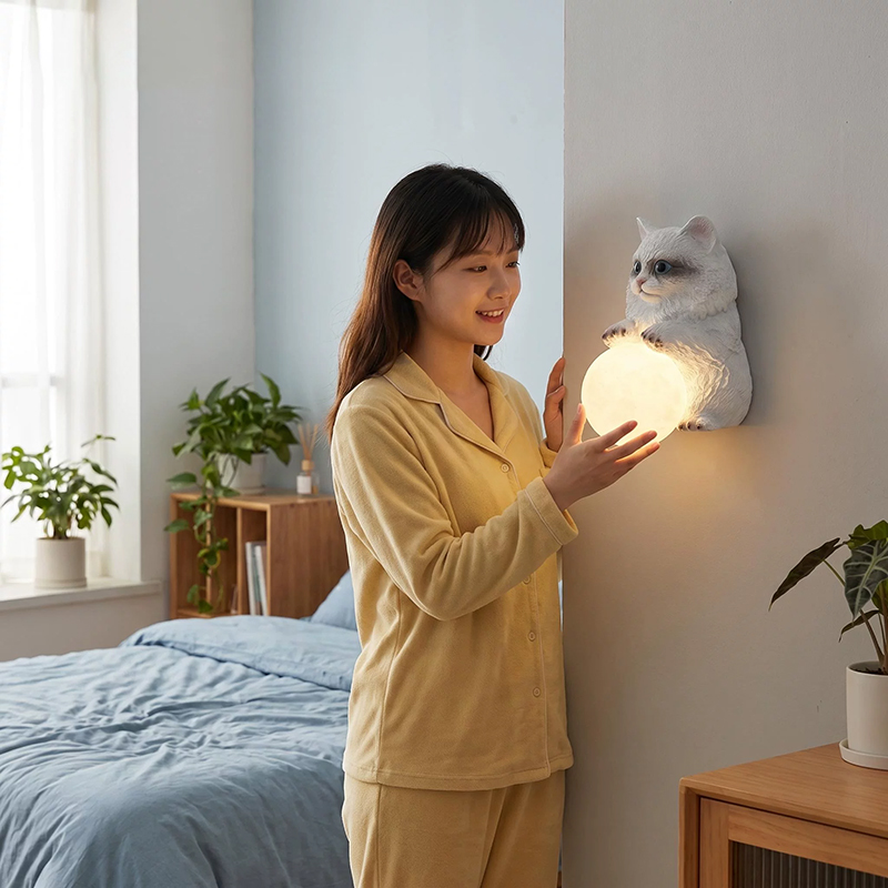 Muppet Cat Moon Wall Lamps Chi - Baby Nursery Knobs 评论和价格