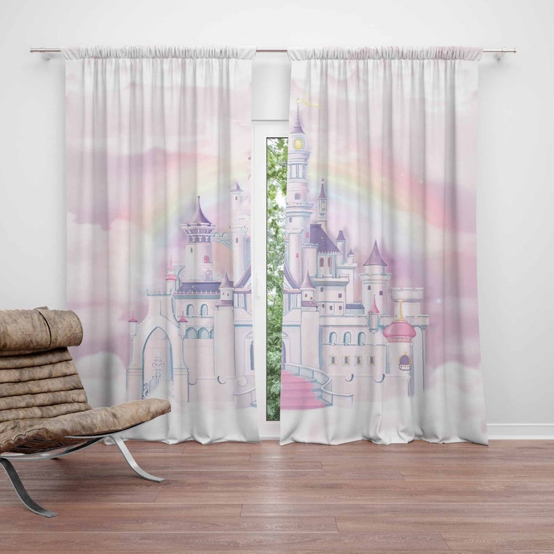 Princess Castle Nursery Curtai - Baby Nursery Blackout Curtains 评论和价格