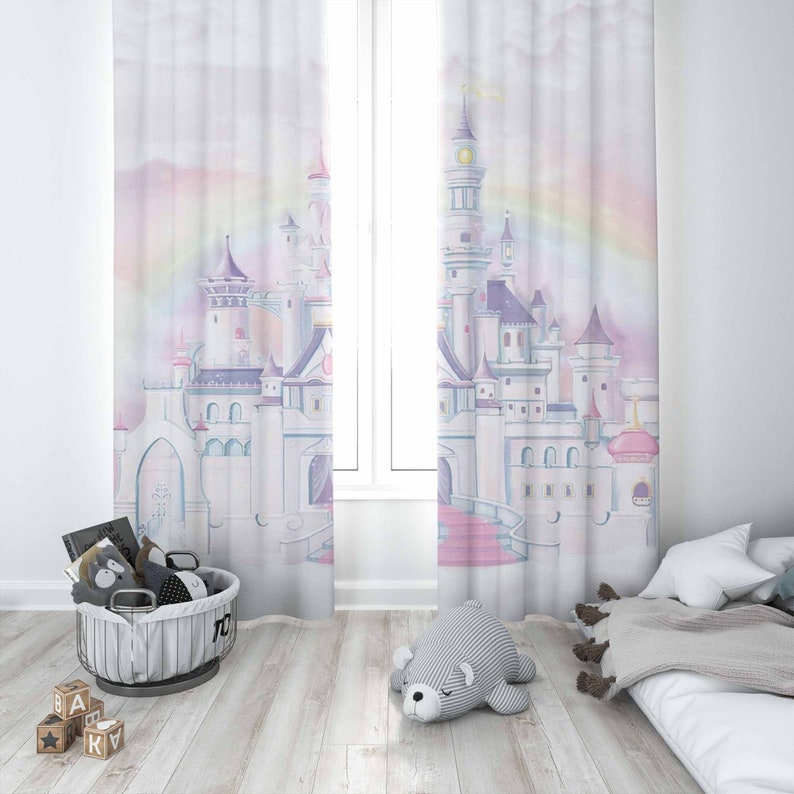 Princess Castle Nursery Curtai - Baby Nursery Blackout Curtains 评论和价格