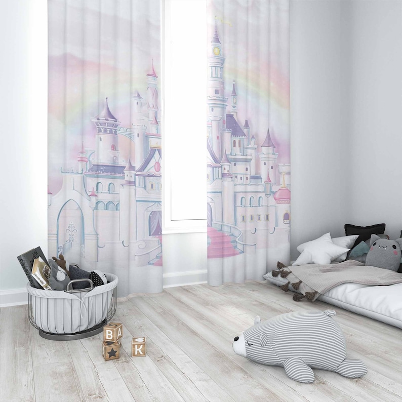 Princess Castle Nursery Curtai - Baby Nursery Blackout Curtains 评论和价格