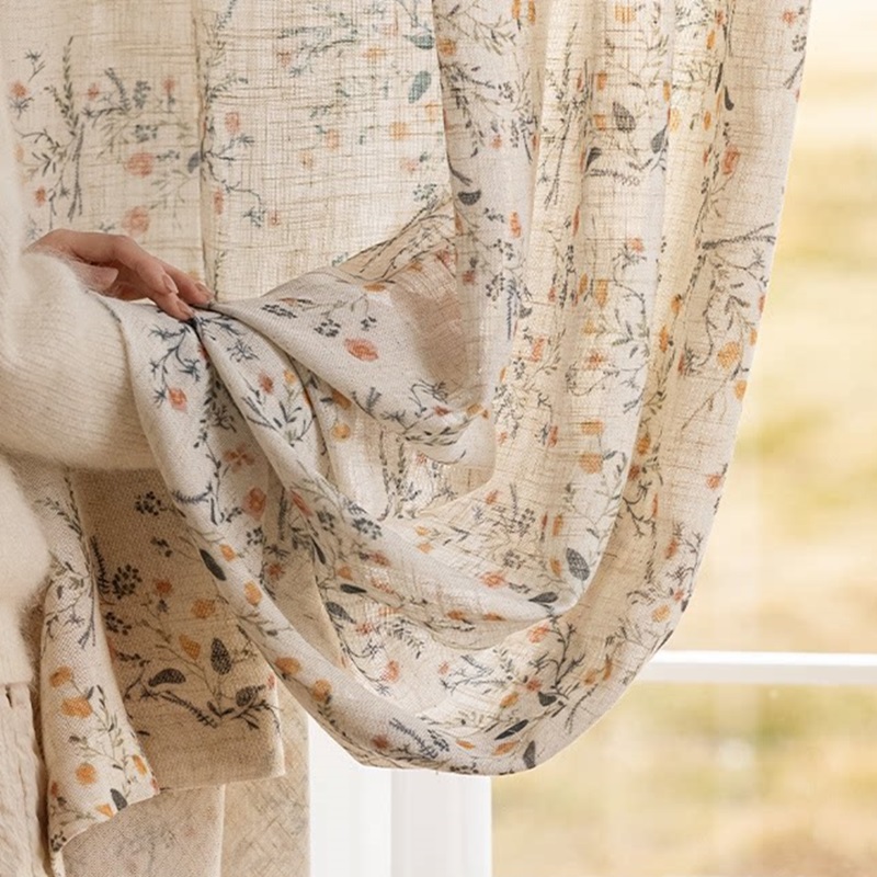 Cotton linen printed curtains  - Blackout Curtain Nursery 评论和价格