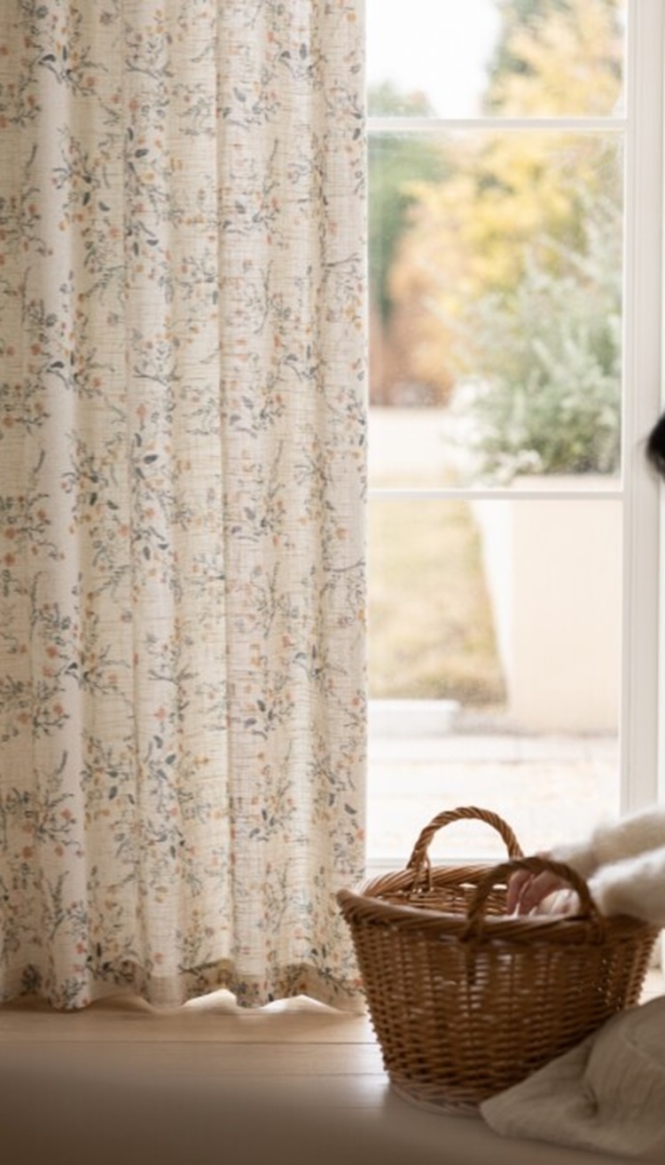 Cotton linen printed curtains  - Blackout Curtain Nursery 评论和价格