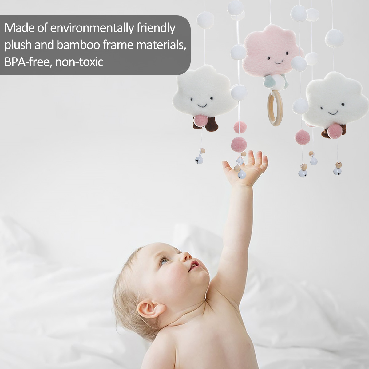 Mobile Wind Chimes with Cloud  - Crib Mobile Musical 评论和价格