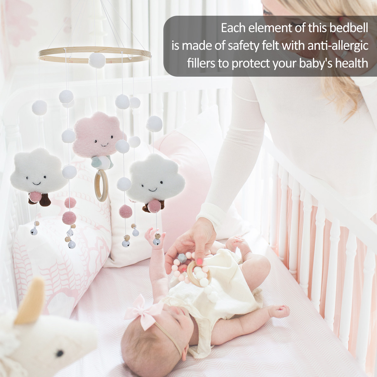 Mobile Wind Chimes with Cloud  - Crib Mobile Musical 评论和价格