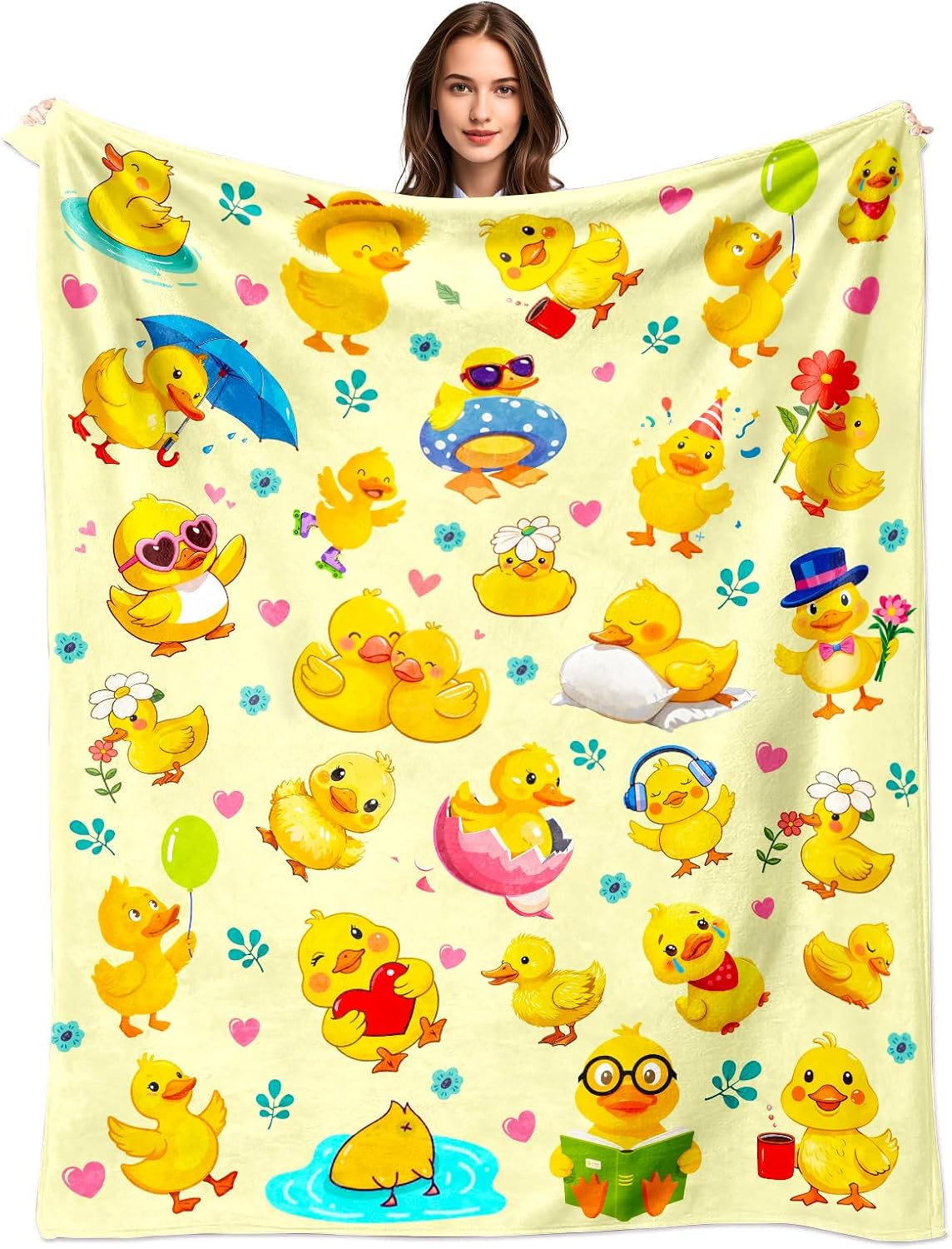Yellow Chick Animal Print Blan - Baby Nursery Yellow 评论和价格