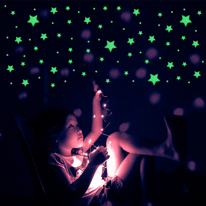 211pcs 3D Bubble Luminous Star - Baby Nursery Vinyl 评论和价格