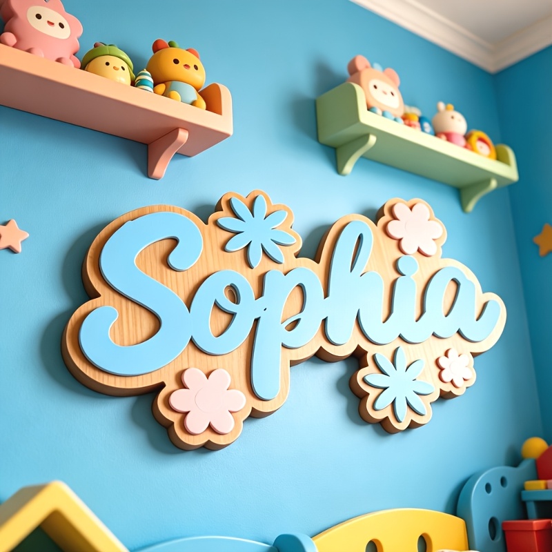 Personalized Floral Themed Nam - Baby Nursery Decorations 评论和价格