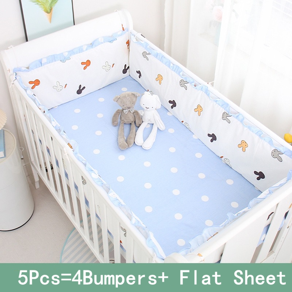 5Pcs Crib Bedding Set Girl Bab - Baby Nursery Sets 评论和价格