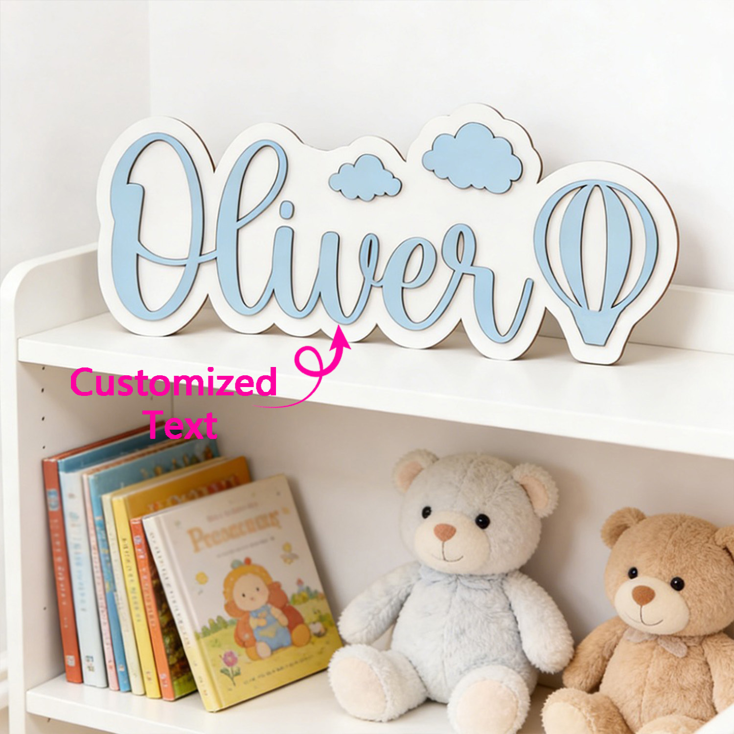 Personalized Hot Air Balloon & - Baby Nursery Decorations 评论和价格