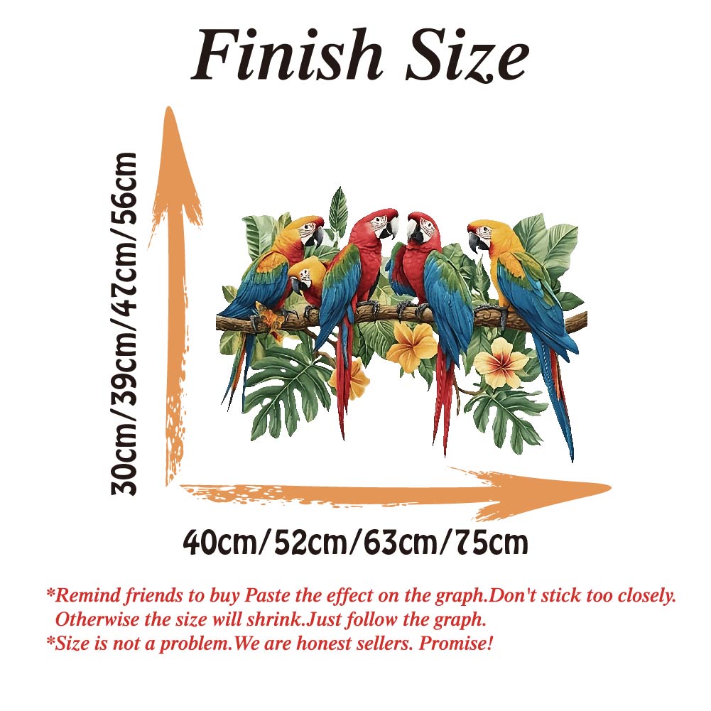 3Pcs Parrots on Branch Wall St - Baby Nursery Vinyl 评论和价格