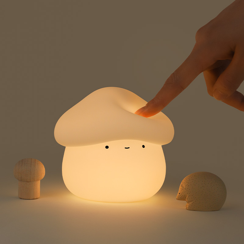 1Pcs Mushroom Head Silicone Ni - Baby Nursery Night Light 评论和价格