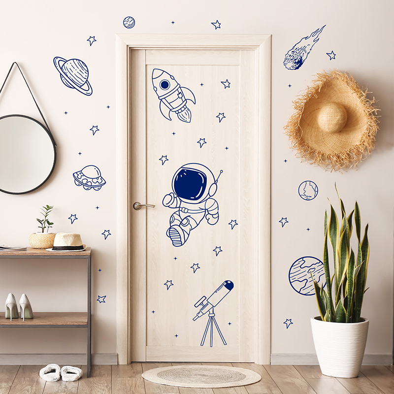 Cartoon Universe Astronaut Pla - Baby Nursery Vinyl 评论和价格
