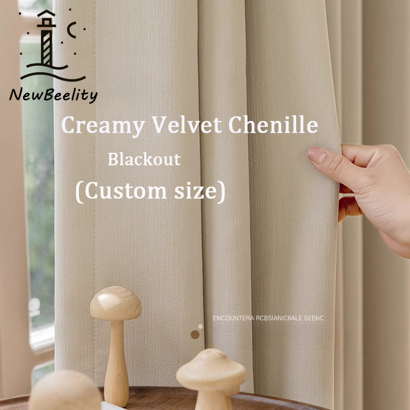 Cream Velvet Chenille Blackout - Blackout Curtain Nursery 评论和价格